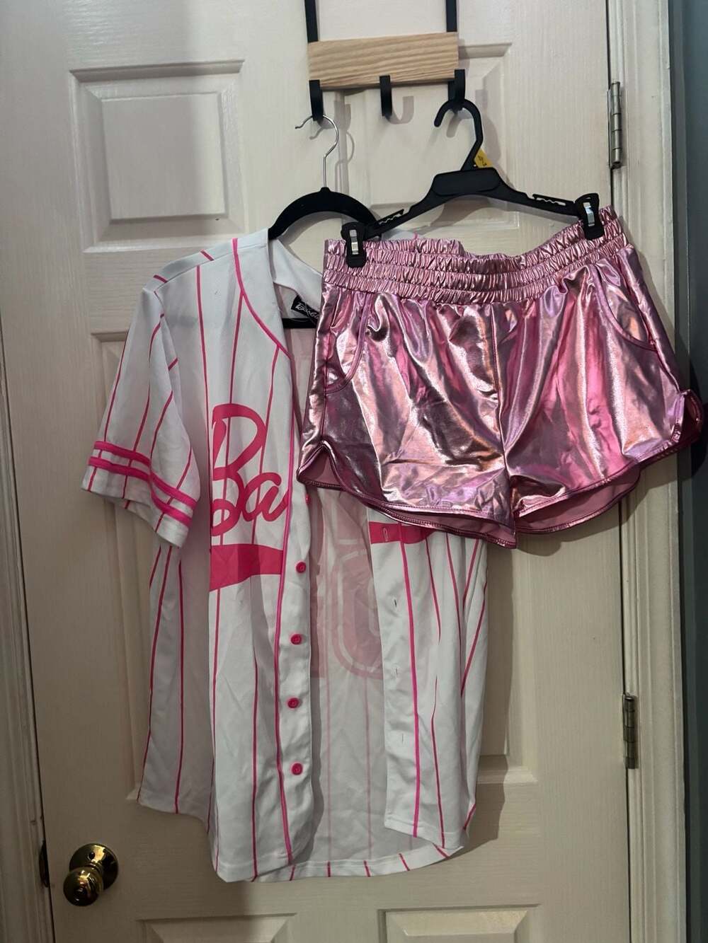 Barbie Baseball Jersey Size M Icon 59 White Pink Stripe
